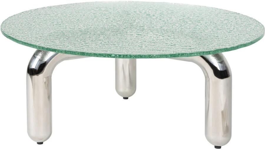 Dutchbone Marly Salontafel Rond 80 cm Glas Chroom Zilver - Foto 2