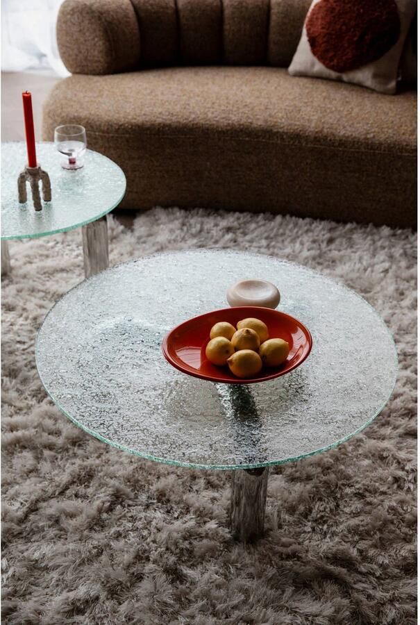 Dutchbone Marly Salontafel Rond 80 cm Glas Chroom Zilver - Foto 4