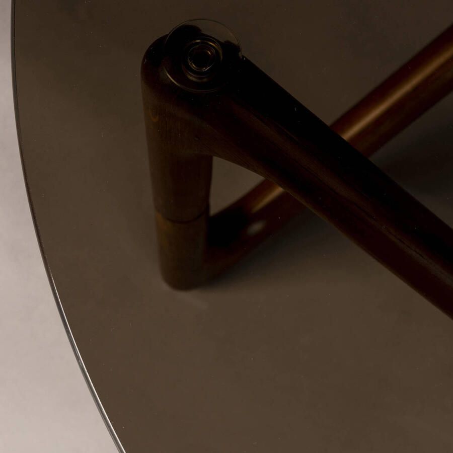 Dutchbone Ronde Salontafel Naia Eikenhout en glas 80cm Bruin