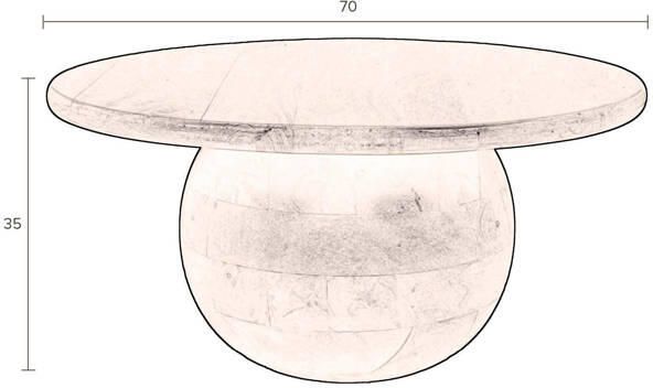 Dutchbone Oblivian Salontafel Rond 70 cm Mangohout Bruin - Foto 3