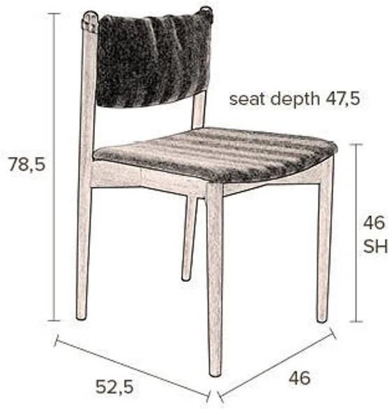 Dutchbone Torrance Eetkamerstoelen Bruin Set van 2 - Foto 4