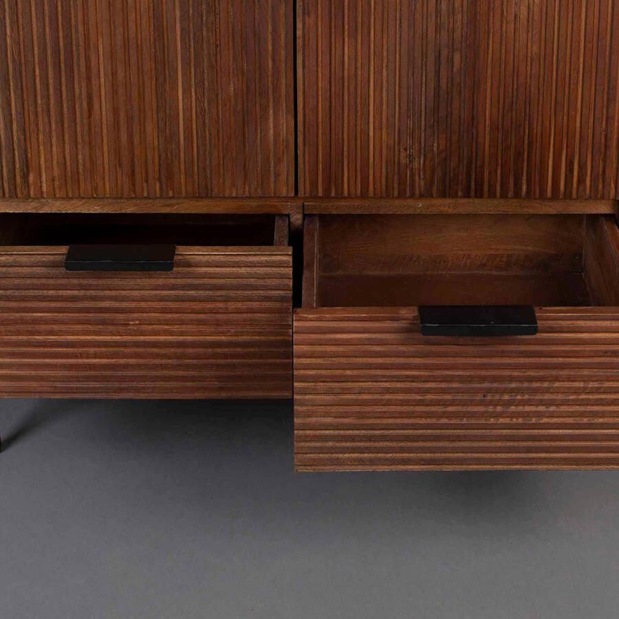 Dutchbone Saroo Kast Opbergkast 2 deuren + 2 lades Mangohout Bruin - Foto 2