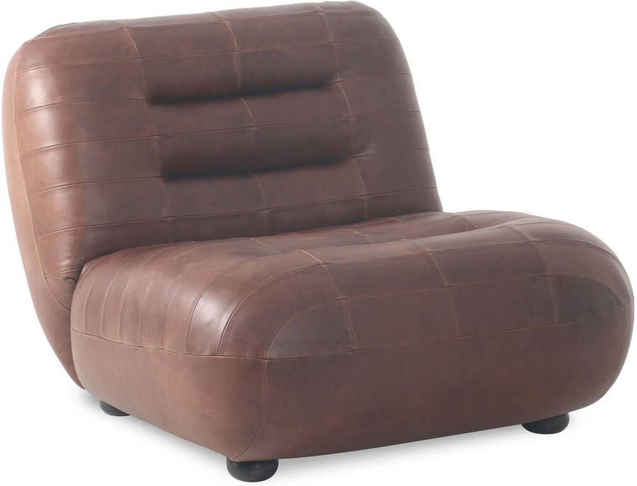 Dutchbone Wyatt Fauteuil Leer Chocolade Bruin - Foto 3