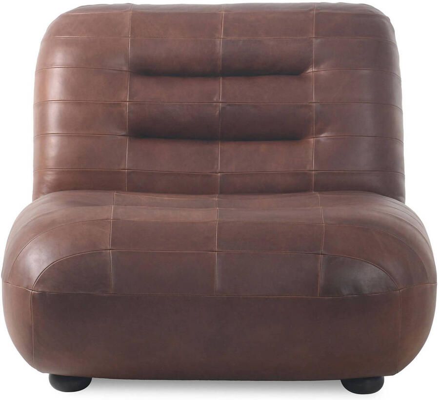 Dutchbone Wyatt Fauteuil Leer Chocolade Bruin