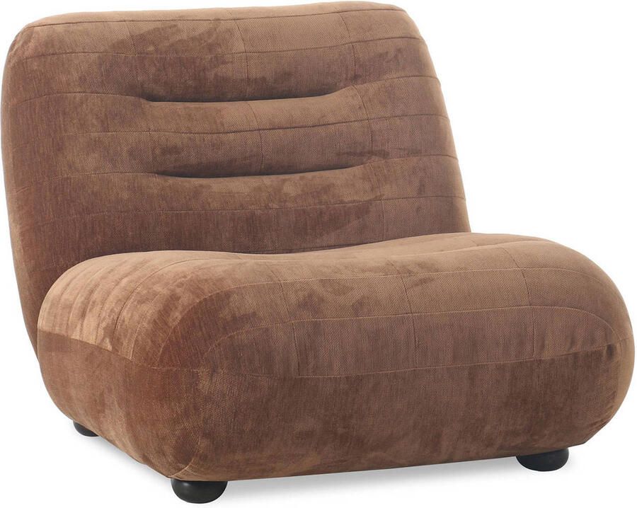 Dutchbone Wyatt Fauteuil Velours Cognac Bruin - Foto 3