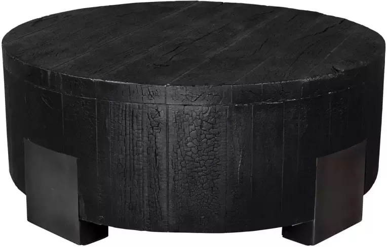 Dutchbone Ronde Salontafel Coals Acaciahout 81cm Zwart