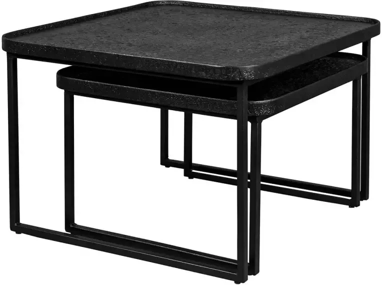 Dutchbone Salontafel Winston Metaal Zwart Vierkant