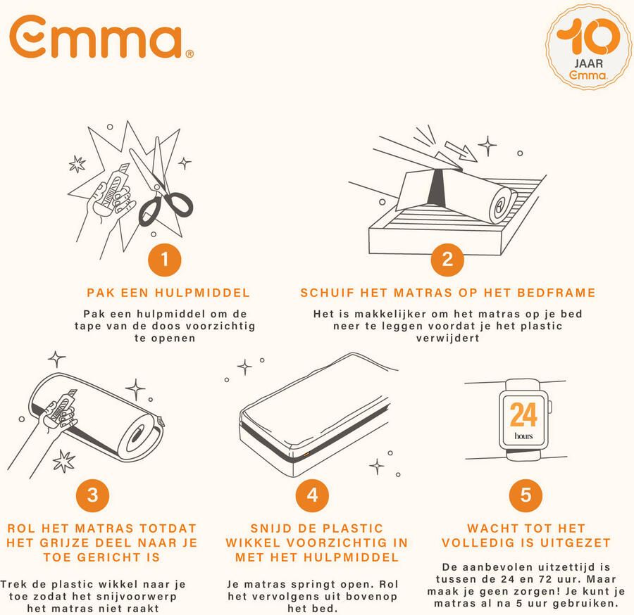 Emma One matras bundel + Diamond topper 120x200