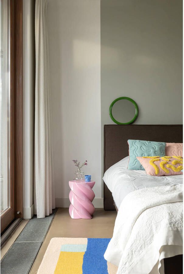 &k amsterdam Pillar Marshmallow Bijzettafel H 40 cm Candy Pink