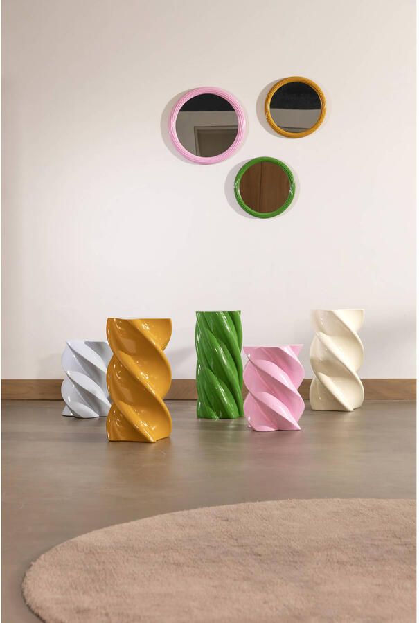 &k amsterdam Pillar Marshmallow Bijzettafel H 55 cm Groen