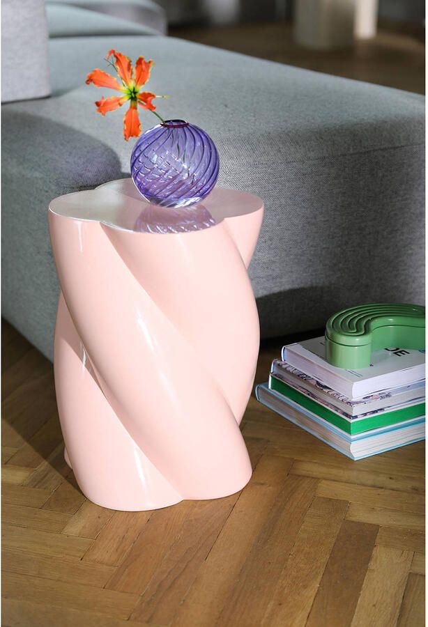 &k amsterdam Pillar Marshmallow Bijzettafel H 40 cm Roze - Foto 3