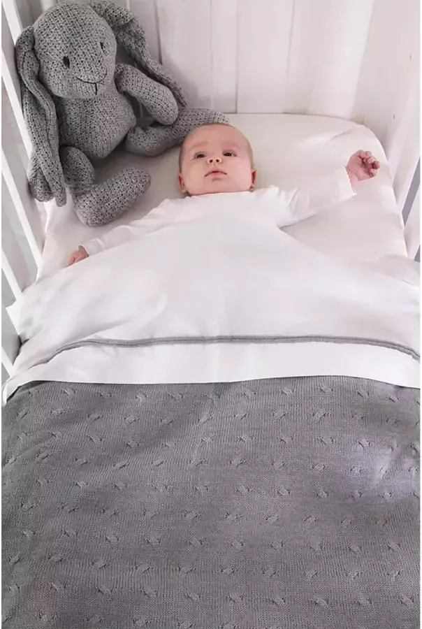 Baby's Only baby ledikantlaken 120x150 cm wit licht grijs - Foto 2