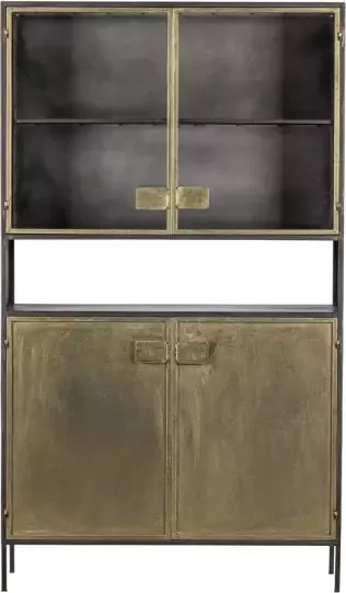 BePureHome Pack Vitrinekast Metaal Antique Brass Zwart 190x110x38 - Foto 3