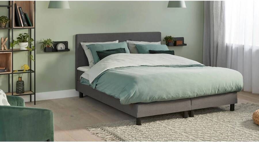 Beter Bed Basic Box Ambra vlak met gestoffeerd matras 180 x 200 cm donkergrijs - Foto 2