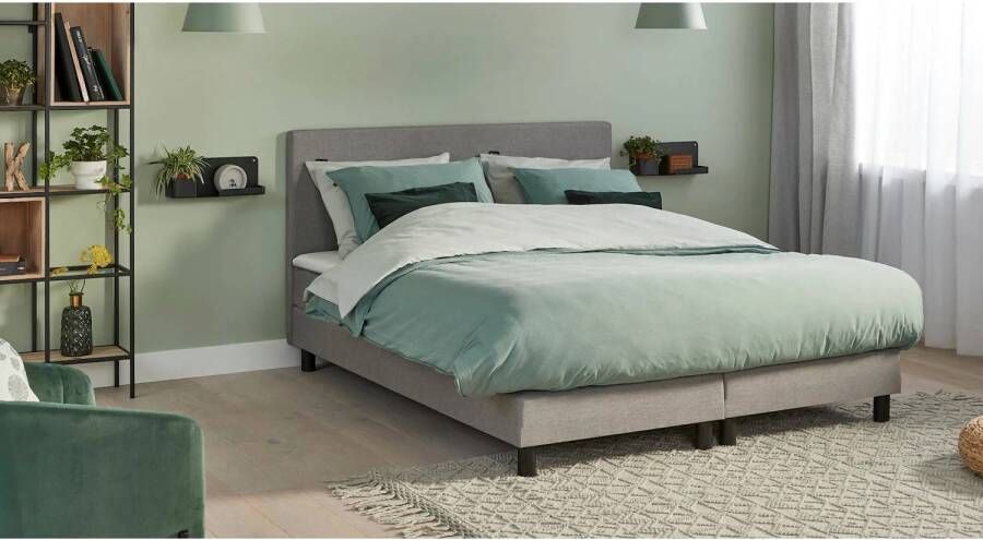 Beter Bed Basic Box Ambra vlak met gestoffeerd matras 180 x 200 cm lichtgrijs - Foto 2