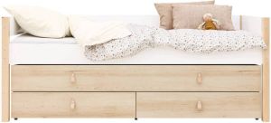 Bopita compactbed 90x200 met slaap en opbergunit Lucas Wit Naturel Lucas (90x200 cm)