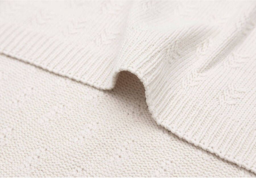 Jollein baby wiegdeken 75x100cm Grain Knit Oatmeal