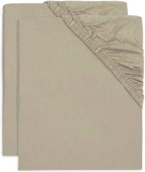 Jollein katoenen jersey wieg hoeslaken 40 50x80 90cm set van 2 Olive Green