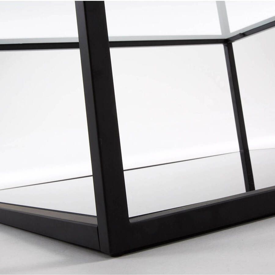 Kave Home Salontafel Blackhill Glas met zwart frame 80 x 80cm Vierkant - Foto 2
