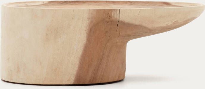 Kave Home Mosi-salontafel met poot van massief munggurhout Ø 90 x 50 cm - Foto 4
