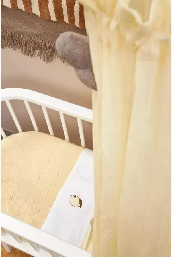 Meyco baby ledikantdeken Knots 100x150 cm soft yellow