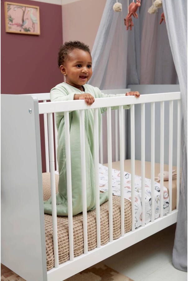 Meyco baby ledikantlaken Animal Uni set van 2 100x150 cm wit multi - Foto 3