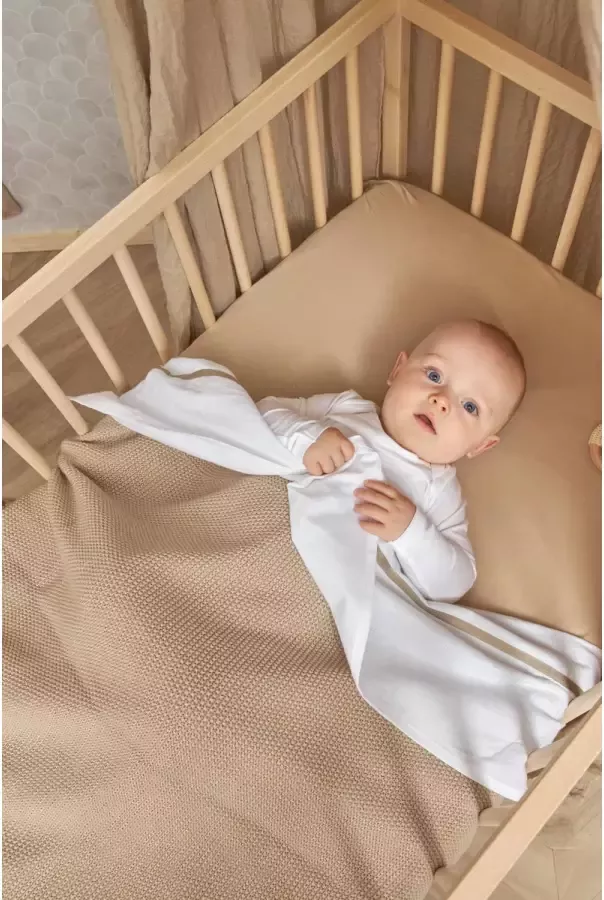 Meyco baby ledikantlaken Bies 100x150cm Sand