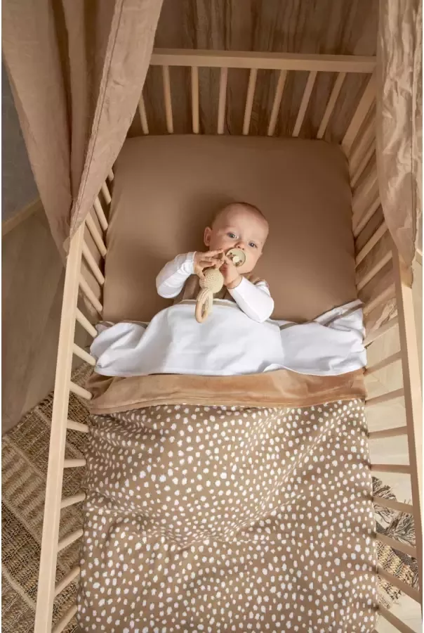 Meyco baby ledikantlaken Bies velvet 100x150 cm lichttaupe - Foto 2