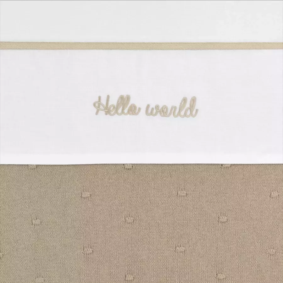 Meyco baby ledikantlaken Hello World 100x150 cm Sand