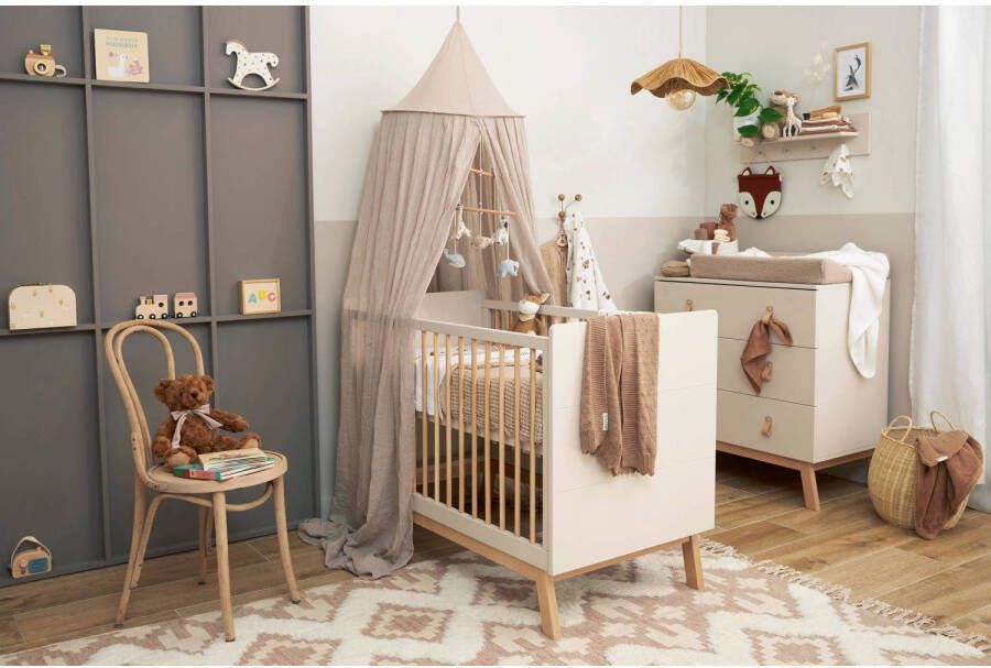 Meyco baby ledikantlaken Hello World taupe