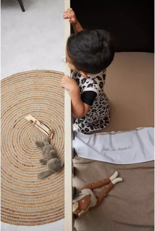 Meyco baby ledikantlaken Ssst...ik slaap!! 100x150 Sand