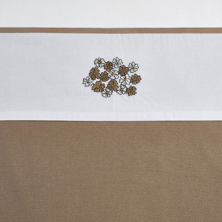 Meyco baby ledikantlaken Vintage Flower 100x150 cm taupe