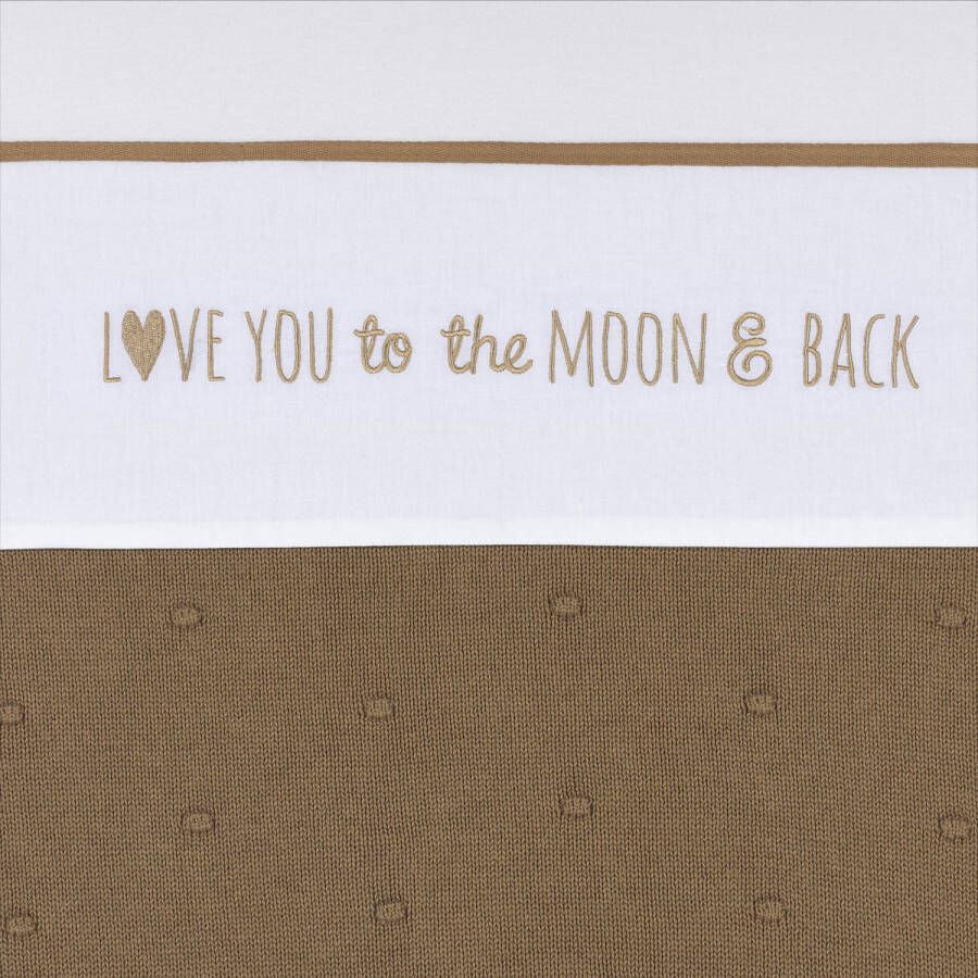 Meyco baby wieglaken 'Love you to the moon & back' toffee - Foto 1