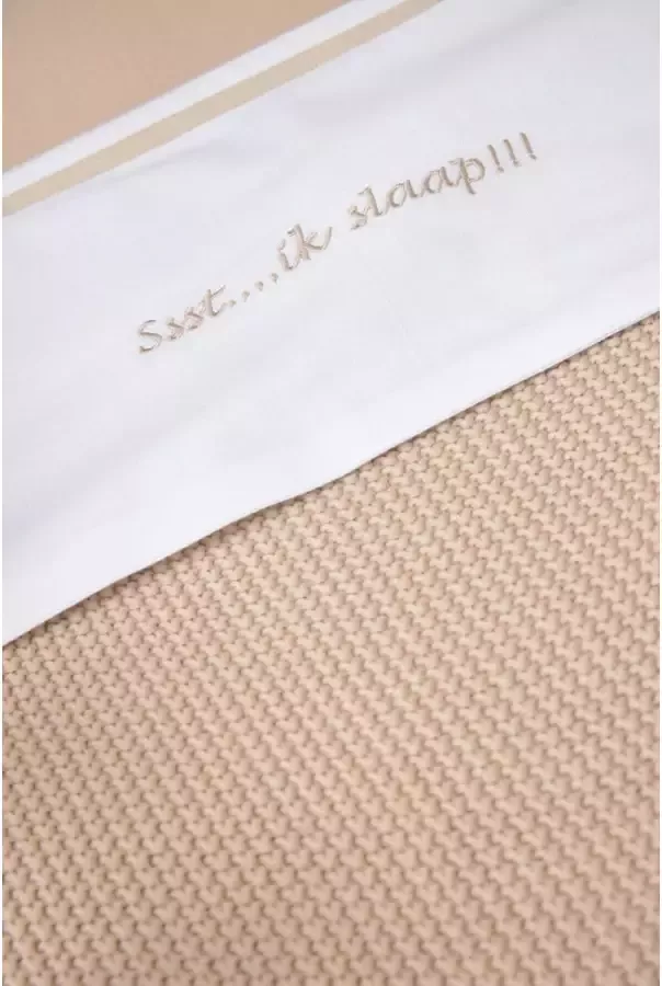 Meyco baby wieglaken Ssst...ik slaap!! 75x100 Sand