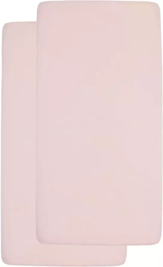 Meyco katoenen jersey ledikant hoeslaken 60x120 cm set van 2 Soft Pink - Foto 2