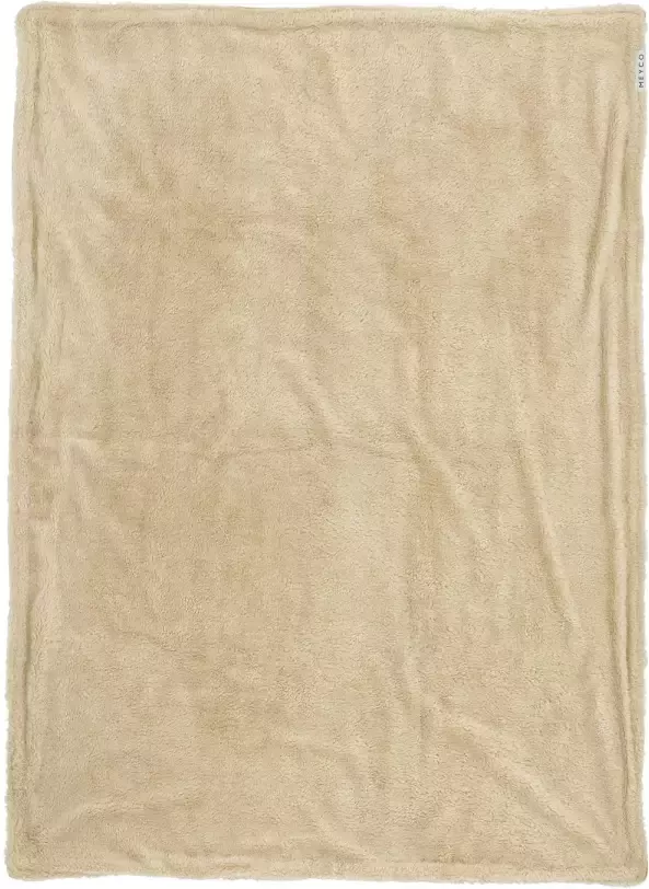 Meyco reversible baby wiegdeken Mini Knots Teddy 75x100 cm Sand - Foto 1