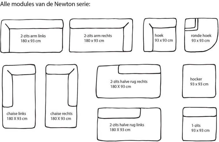 NOUS Living Newton modulair bankelement (2-zits arm links)