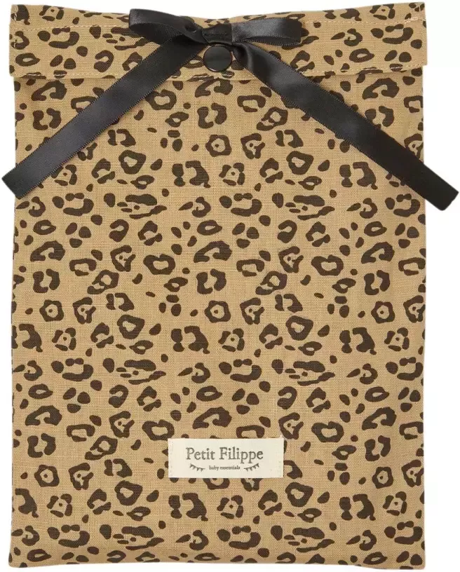 Petit Filippe linnen wieglaken bruin panter 90x110 cm