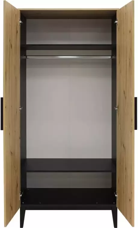 ToiToiKids Xem 2-deurskast Mat Zwart Eiken - Foto 2