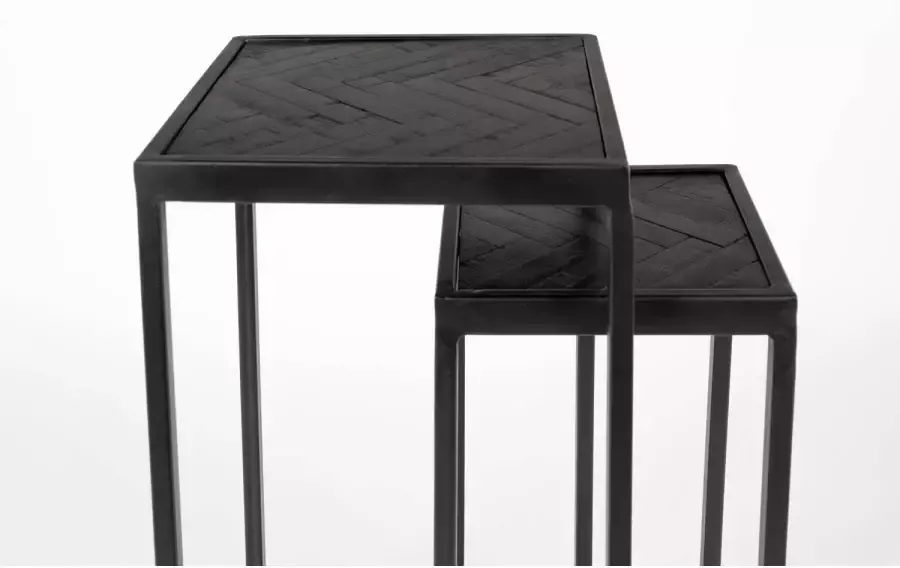 Housecraft Living Housecraft Parker Bijzettafel Hout Zwart- Set van 2 - Foto 3