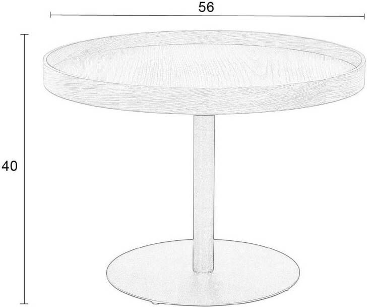 Housecraft Living Housecraft Yuri Bijzettafel Rond Hout 56x56 cm (M) Zwart - Foto 3