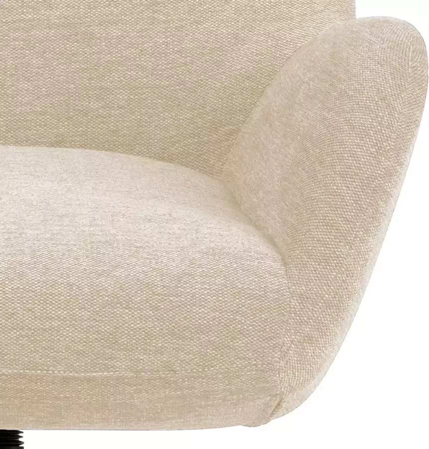 Hioshop Talgy fauteuil relaxfauteuil met voetenbank crème zwart. - Foto 3