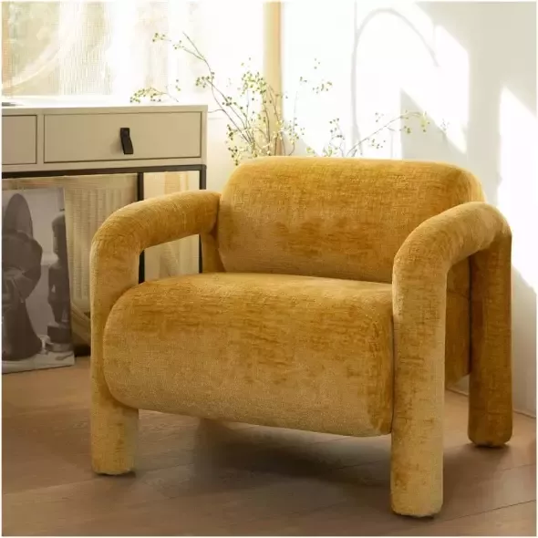 WOOOD Lenny Fauteuil Polyester Goud Geel 65x76x82 - Foto 2