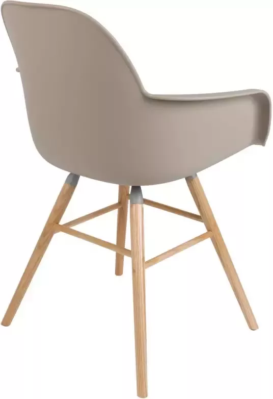 Zuiver Albert Kuip Eetkamerstoelen met armleuning Taupe Set van 2 - Foto 2