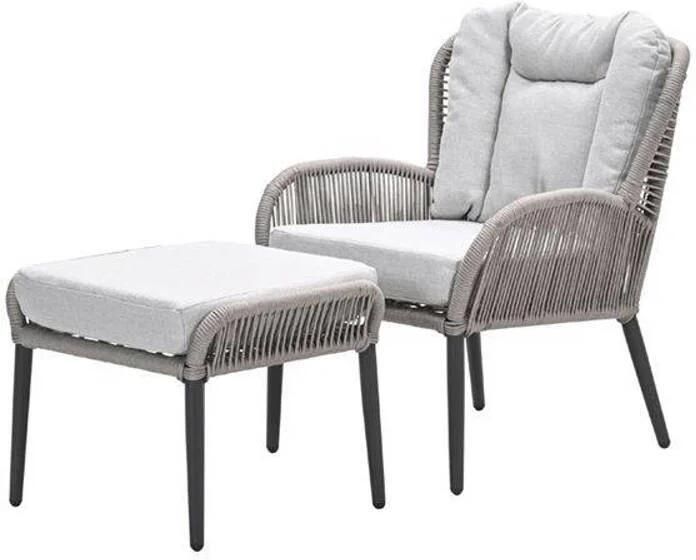 Garden Impressions Andorra fauteuil incl. voetenbank
