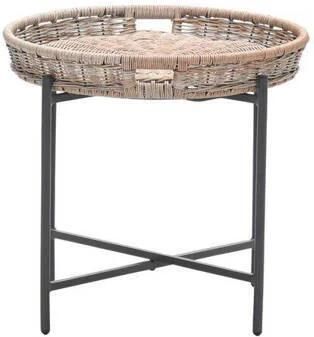 Garden Impressions bijzettafel Benidorm (60xH50 cm) Benidorm bijzettafel diameter 60xH50 cm carbon black natural rotan