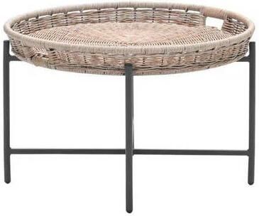 Garden Impressions bijzettafel Benidorm (70xH40 cm) Benidorm bijzettafel diameter 70xH40 cm carbon black natural rotan - Foto 3