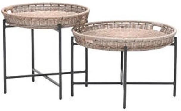 Garden Impressions bijzettafels Benidorm (set van 2) Set van twee bijzettafels Benidorm wicker met aluminium voor binnen en buiten
