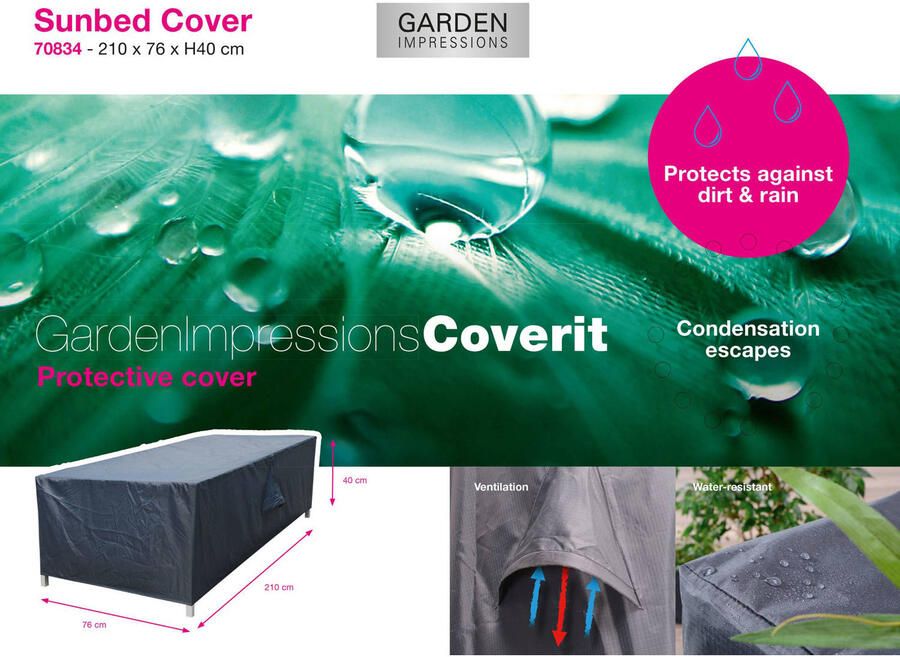 Garden Impressions Coverit ligbed hoes 210x76xH40