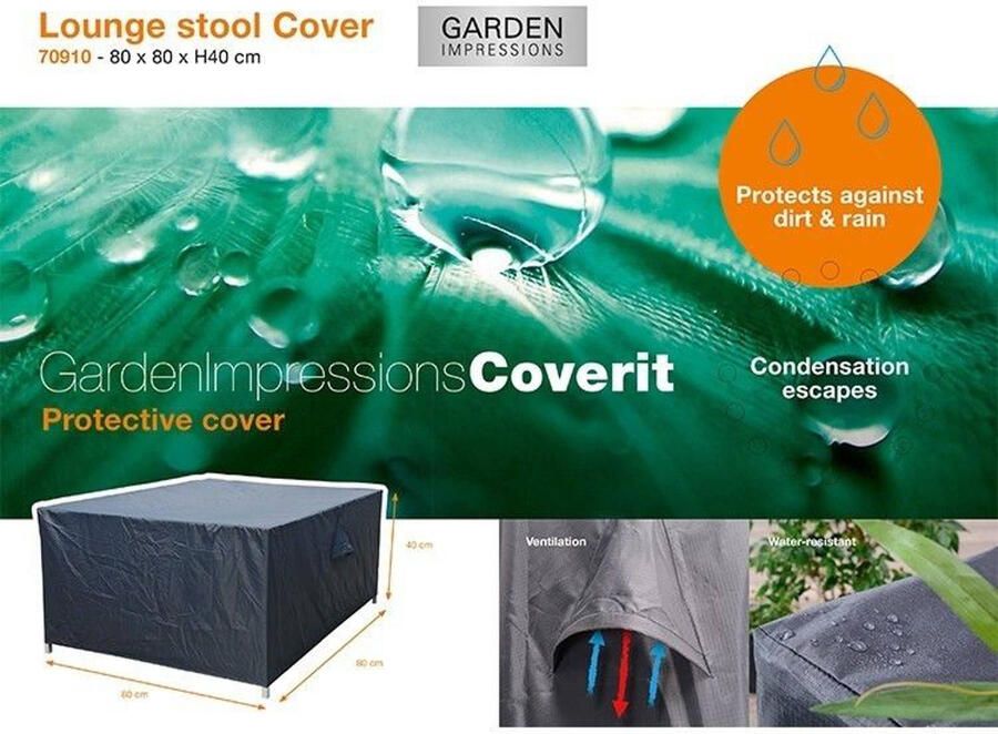 Garden Impressions Coverit lounge hocker beschermhoes 77x77xH40 - Foto 2